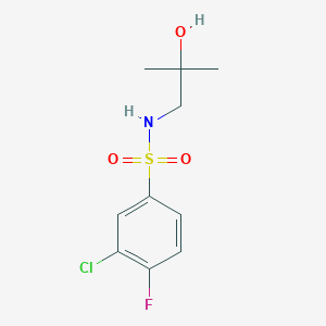 molecular formula C10H13ClFNO3S B7589089 3-chloro-4-fluoro-N-(2-hydroxy-2-methylpropyl)benzenesulfonamide 