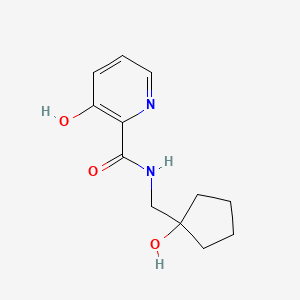 molecular formula C12H16N2O3 B7589100 3-hydroxy-N-[(1-hydroxycyclopentyl)methyl]pyridine-2-carboxamide 