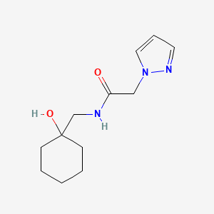 molecular formula C12H19N3O2 B7589107 N-[(1-hydroxycyclohexyl)methyl]-2-pyrazol-1-ylacetamide 