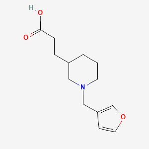 molecular formula C13H19NO3 B7589123 3-[1-(Furan-3-ylmethyl)piperidin-3-yl]propanoic acid 