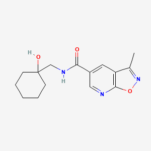 molecular formula C15H19N3O3 B7589126 N-[(1-hydroxycyclohexyl)methyl]-3-methyl-[1,2]oxazolo[5,4-b]pyridine-5-carboxamide 