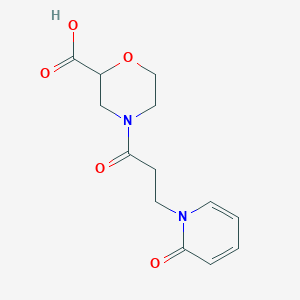 molecular formula C13H16N2O5 B7589129 4-[3-(2-Oxopyridin-1-yl)propanoyl]morpholine-2-carboxylic acid 