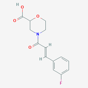 molecular formula C14H14FNO4 B7589133 4-[(E)-3-(3-fluorophenyl)prop-2-enoyl]morpholine-2-carboxylic acid 