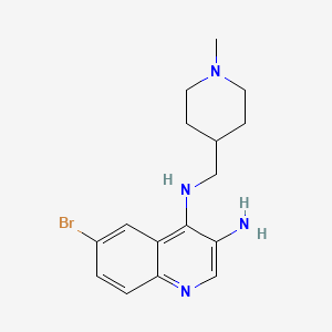 molecular formula C16H21BrN4 B7589179 6-bromo-4-N-[(1-methylpiperidin-4-yl)methyl]quinoline-3,4-diamine 