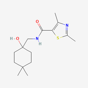 molecular formula C15H24N2O2S B7589185 N-[(1-hydroxy-4,4-dimethylcyclohexyl)methyl]-2,4-dimethyl-1,3-thiazole-5-carboxamide 