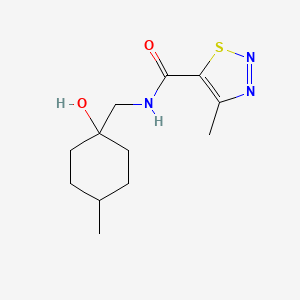 molecular formula C12H19N3O2S B7589198 N-[(1-hydroxy-4-methylcyclohexyl)methyl]-4-methylthiadiazole-5-carboxamide 