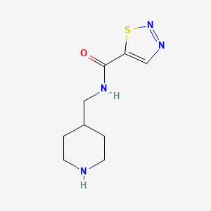 molecular formula C9H14N4OS B7589203 N-(piperidin-4-ylmethyl)thiadiazole-5-carboxamide 