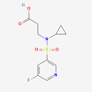 molecular formula C11H13FN2O4S B7589213 3-[Cyclopropyl-(5-fluoropyridin-3-yl)sulfonylamino]propanoic acid 