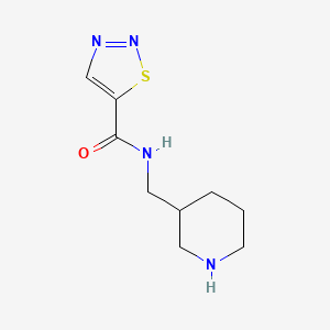 molecular formula C9H14N4OS B7589216 N-(piperidin-3-ylmethyl)thiadiazole-5-carboxamide 