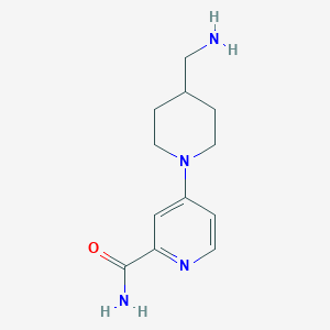 molecular formula C12H18N4O B7589226 4-[4-(Aminomethyl)piperidin-1-yl]pyridine-2-carboxamide 