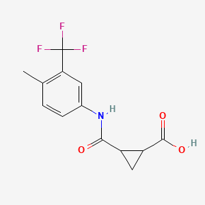 molecular formula C13H12F3NO3 B7589246 2-[[4-Methyl-3-(trifluoromethyl)phenyl]carbamoyl]cyclopropane-1-carboxylic acid 