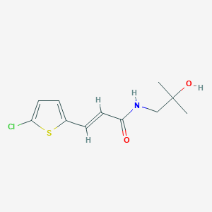 molecular formula C11H14ClNO2S B7589249 (E)-3-(5-chlorothiophen-2-yl)-N-(2-hydroxy-2-methylpropyl)prop-2-enamide 