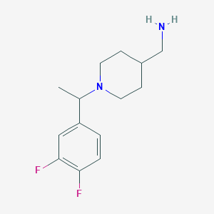 molecular formula C14H20F2N2 B7589272 [1-[1-(3,4-Difluorophenyl)ethyl]piperidin-4-yl]methanamine 