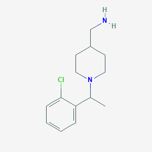 molecular formula C14H21ClN2 B7589289 [1-[1-(2-Chlorophenyl)ethyl]piperidin-4-yl]methanamine 