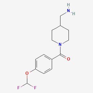 molecular formula C14H18F2N2O2 B7589316 [4-(Aminomethyl)piperidin-1-yl]-[4-(difluoromethoxy)phenyl]methanone 