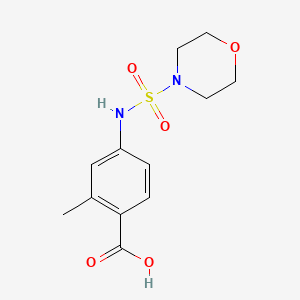 molecular formula C12H16N2O5S B7589327 2-Methyl-4-(morpholin-4-ylsulfonylamino)benzoic acid 