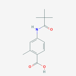 molecular formula C13H17NO3 B7589335 4-(2,2-Dimethylpropanoylamino)-2-methylbenzoic acid 