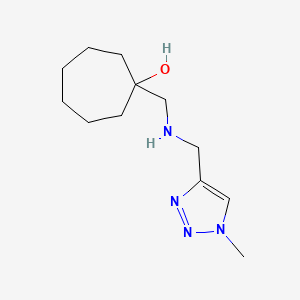 molecular formula C12H22N4O B7589350 1-[[(1-Methyltriazol-4-yl)methylamino]methyl]cycloheptan-1-ol 
