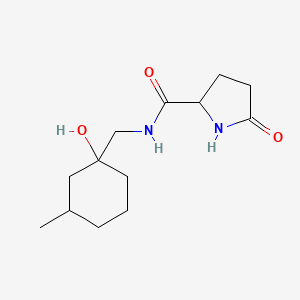 molecular formula C13H22N2O3 B7589361 N-[(1-hydroxy-3-methylcyclohexyl)methyl]-5-oxopyrrolidine-2-carboxamide 