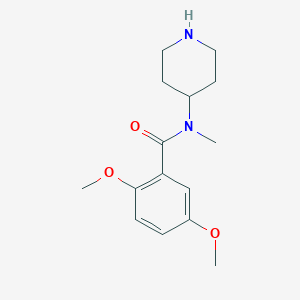 molecular formula C15H22N2O3 B7589364 2,5-dimethoxy-N-methyl-N-piperidin-4-ylbenzamide 