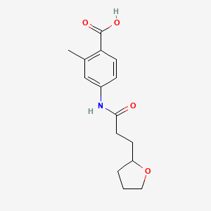 molecular formula C15H19NO4 B7589367 2-Methyl-4-[3-(oxolan-2-yl)propanoylamino]benzoic acid 