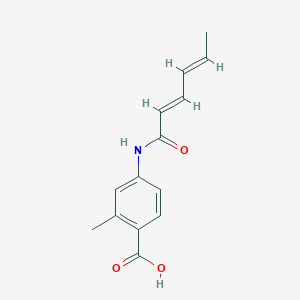 molecular formula C14H15NO3 B7589379 4-[[(2E,4E)-hexa-2,4-dienoyl]amino]-2-methylbenzoic acid 