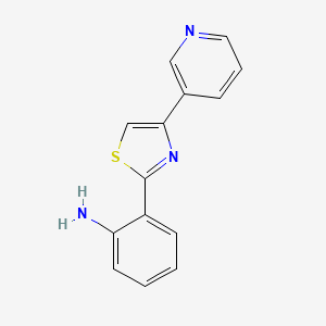 molecular formula C14H11N3S B7589395 2-(4-Pyridin-3-yl-1,3-thiazol-2-yl)aniline 
