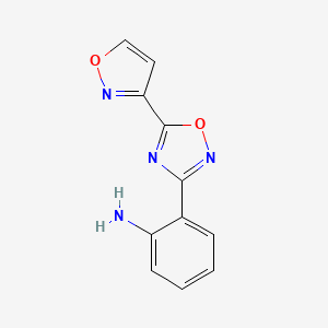 molecular formula C11H8N4O2 B7589402 2-[5-(1,2-Oxazol-3-yl)-1,2,4-oxadiazol-3-yl]aniline 
