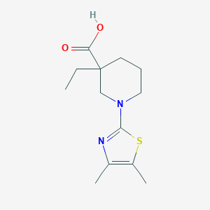 molecular formula C13H20N2O2S B7589411 1-(4,5-Dimethyl-1,3-thiazol-2-yl)-3-ethylpiperidine-3-carboxylic acid 