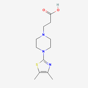 molecular formula C12H19N3O2S B7589415 3-[4-(4,5-Dimethyl-1,3-thiazol-2-yl)piperazin-1-yl]propanoic acid 