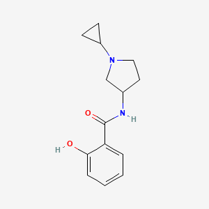 molecular formula C14H18N2O2 B7589423 N-(1-cyclopropylpyrrolidin-3-yl)-2-hydroxybenzamide 