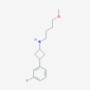 molecular formula C15H22FNO B7589443 3-(3-fluorophenyl)-N-(4-methoxybutyl)cyclobutan-1-amine 