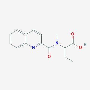 molecular formula C15H16N2O3 B7589448 2-[Methyl(quinoline-2-carbonyl)amino]butanoic acid 