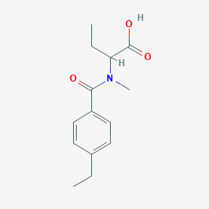 molecular formula C14H19NO3 B7589475 2-[(4-Ethylbenzoyl)-methylamino]butanoic acid 