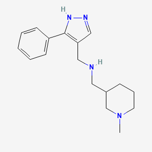 molecular formula C17H24N4 B7589483 1-(1-methylpiperidin-3-yl)-N-[(5-phenyl-1H-pyrazol-4-yl)methyl]methanamine 