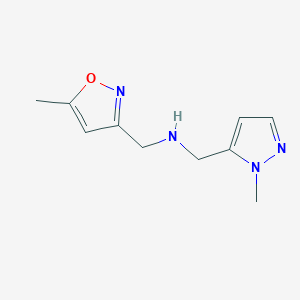molecular formula C10H14N4O B7589496 N-[(5-methyl-1,2-oxazol-3-yl)methyl]-1-(2-methylpyrazol-3-yl)methanamine 