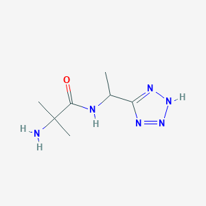 molecular formula C7H14N6O B7589509 2-amino-2-methyl-N-[1-(2H-tetrazol-5-yl)ethyl]propanamide 