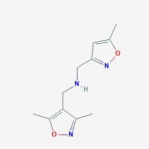 molecular formula C11H15N3O2 B7589519 N-[(3,5-dimethyl-1,2-oxazol-4-yl)methyl]-1-(5-methyl-1,2-oxazol-3-yl)methanamine 