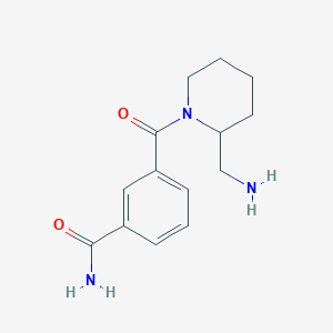 molecular formula C14H19N3O2 B7589535 3-[2-(Aminomethyl)piperidine-1-carbonyl]benzamide 
