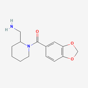 molecular formula C14H18N2O3 B7589540 [2-(Aminomethyl)piperidin-1-yl]-(1,3-benzodioxol-5-yl)methanone 