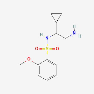 molecular formula C12H18N2O3S B7589554 N-(2-amino-1-cyclopropylethyl)-2-methoxybenzenesulfonamide 