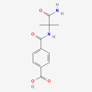 molecular formula C12H14N2O4 B7589566 4-[(1-Amino-2-methyl-1-oxopropan-2-yl)carbamoyl]benzoic acid 