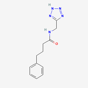 molecular formula C12H15N5O B7589571 4-phenyl-N-(2H-tetrazol-5-ylmethyl)butanamide 