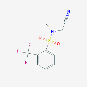 molecular formula C10H9F3N2O2S B7589576 N-(cyanomethyl)-N-methyl-2-(trifluoromethyl)benzenesulfonamide 