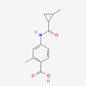 molecular formula C13H15NO3 B7589589 2-Methyl-4-[(2-methylcyclopropanecarbonyl)amino]benzoic acid 