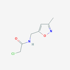 molecular formula C7H9ClN2O2 B7589598 2-chloro-N-[(3-methyl-1,2-oxazol-5-yl)methyl]acetamide 