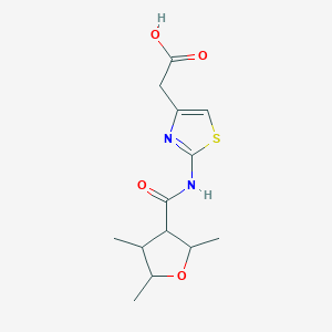 molecular formula C13H18N2O4S B7589606 2-[2-[(2,4,5-Trimethyloxolane-3-carbonyl)amino]-1,3-thiazol-4-yl]acetic acid 