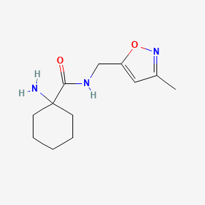 molecular formula C12H19N3O2 B7589615 1-amino-N-[(3-methyl-1,2-oxazol-5-yl)methyl]cyclohexane-1-carboxamide 