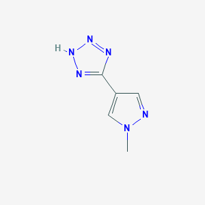 molecular formula C5H6N6 B7589622 5-(1-methyl-1H-pyrazol-4-yl)-2H-tetrazole 