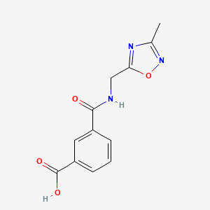 molecular formula C12H11N3O4 B7589630 3-{[(3-Methyl-1,2,4-oxadiazol-5-yl)methyl]carbamoyl}benzoic acid 